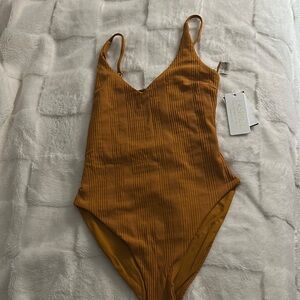 L Space Mustard One Piece Swimsuit